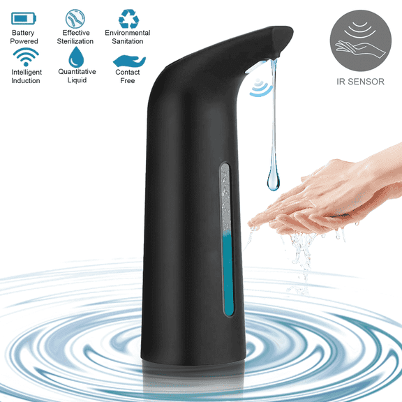 Puseky Black 400ml Automatic Soap Dispenser, Sensor Foaming Soap Dispenser or Kitchen, Touchless Foam Hand Soap Dispenser