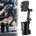 thumbnail image 1 of Puseky Car Cup Holder with Phone Mount, 2-in-1 Cell Phone Cup Holder Adapter with 360° Rotating Base, Fits Any Smartphone and Most Bottles (Black), 1 of 8