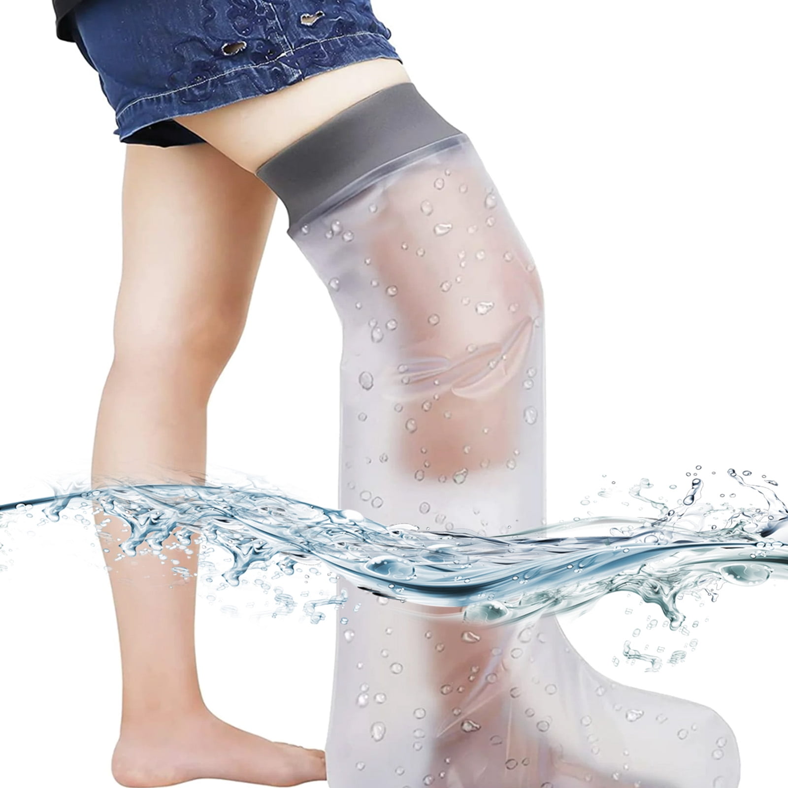 Puseky Cast Covers for Shower Leg, Reusable Adult Waterproof Full Leg