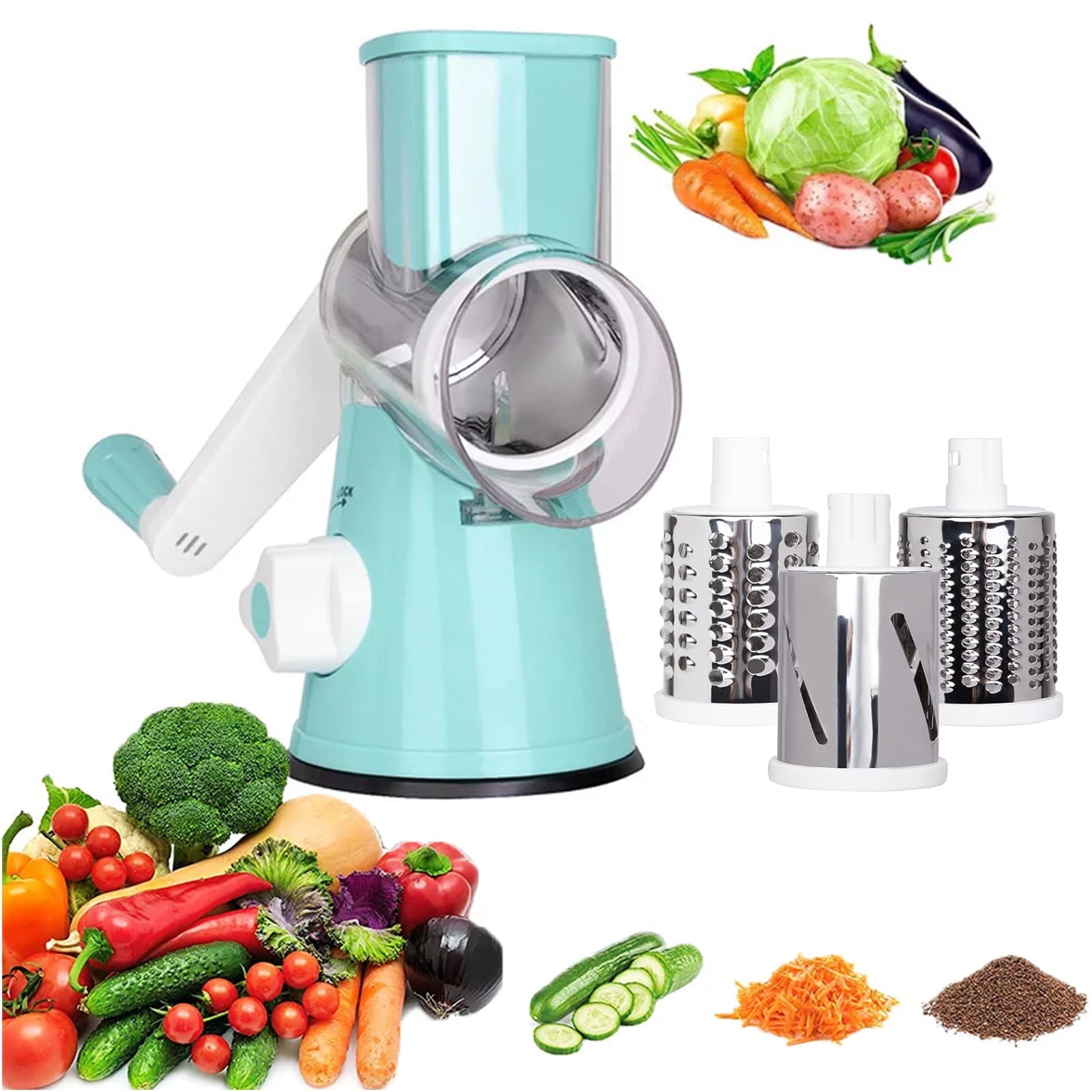 Puseky Cheese Grater, Kitchen Mandoline Vegetable Slicer with 2