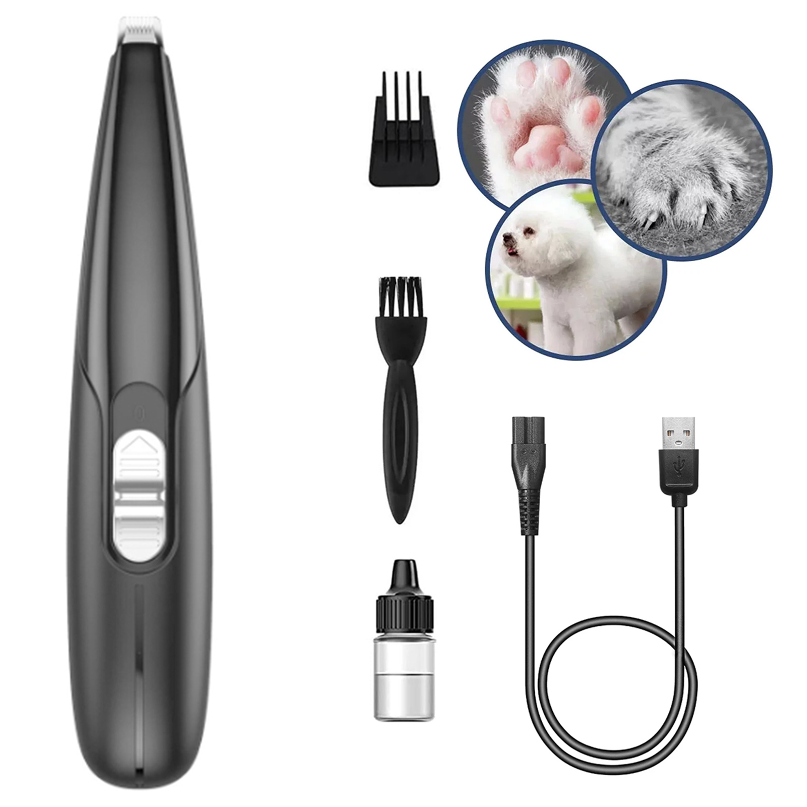 Puseky Dog Clippers for Grooming, Cordless Cat and Small Dogs Clipper, Low Noise Electric Pet