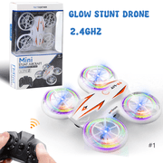 Puseky 2.4GHz Mini RC Glow Up Stunt Drones for Kids, RC Drone Aircraft, LED Quadcopter for Beginners with Remote Control, 360 Flip, with Three Speeds,Black