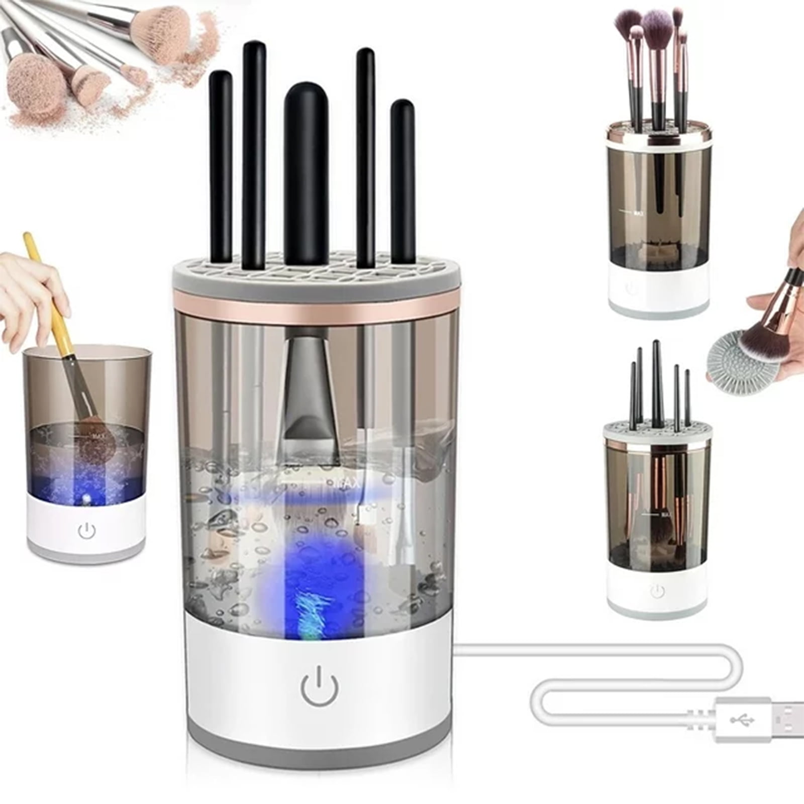 Electric Makeup Brush Cleaner Machine - Alyfini Portable Automatic USB  Cosmetic Brushes Cleaner Cleanser Tool for All Size Beauty Makeup Brush  Set