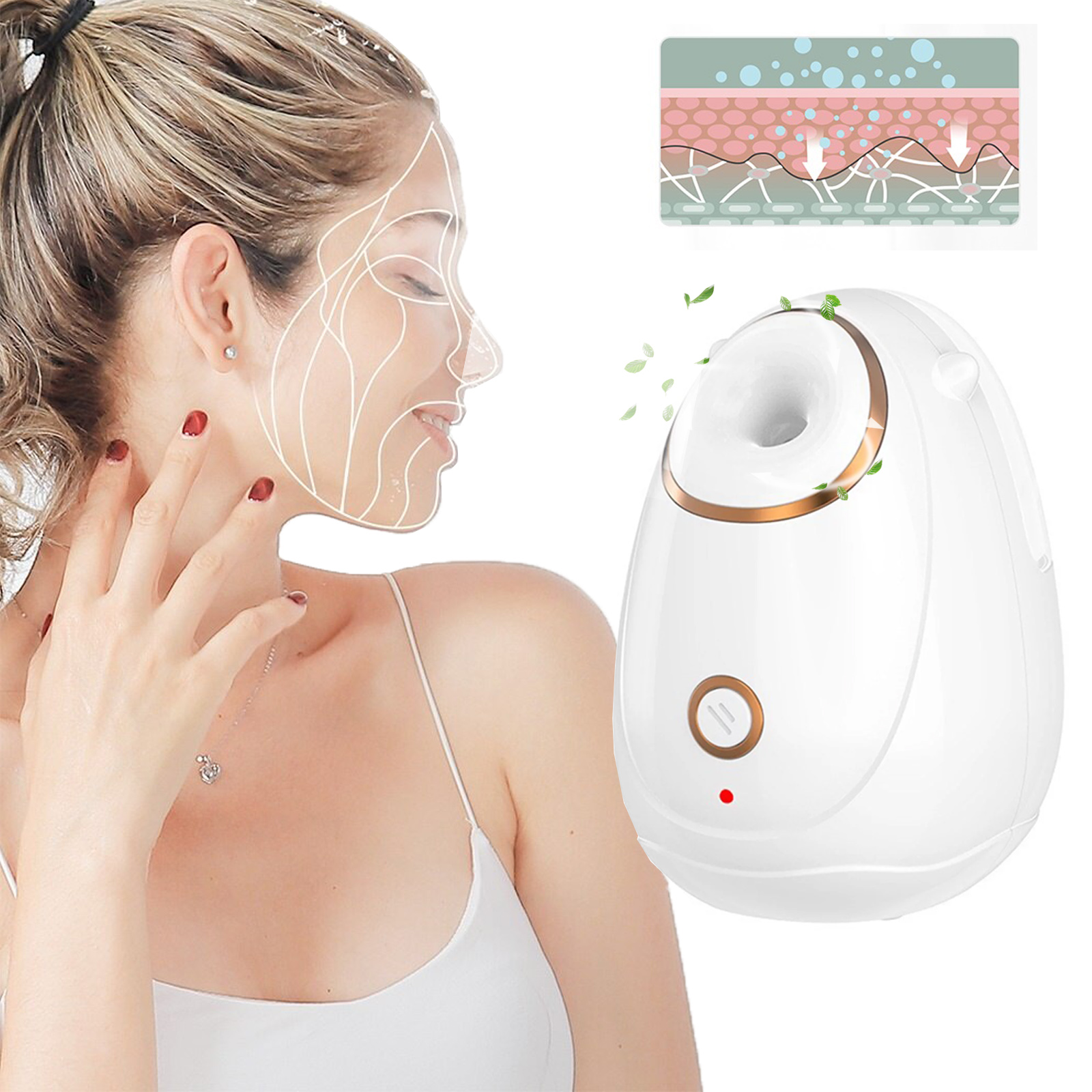 Puseky Nano Ionic Face Steamer, Facial Steamer for Facial Deep Cleaning