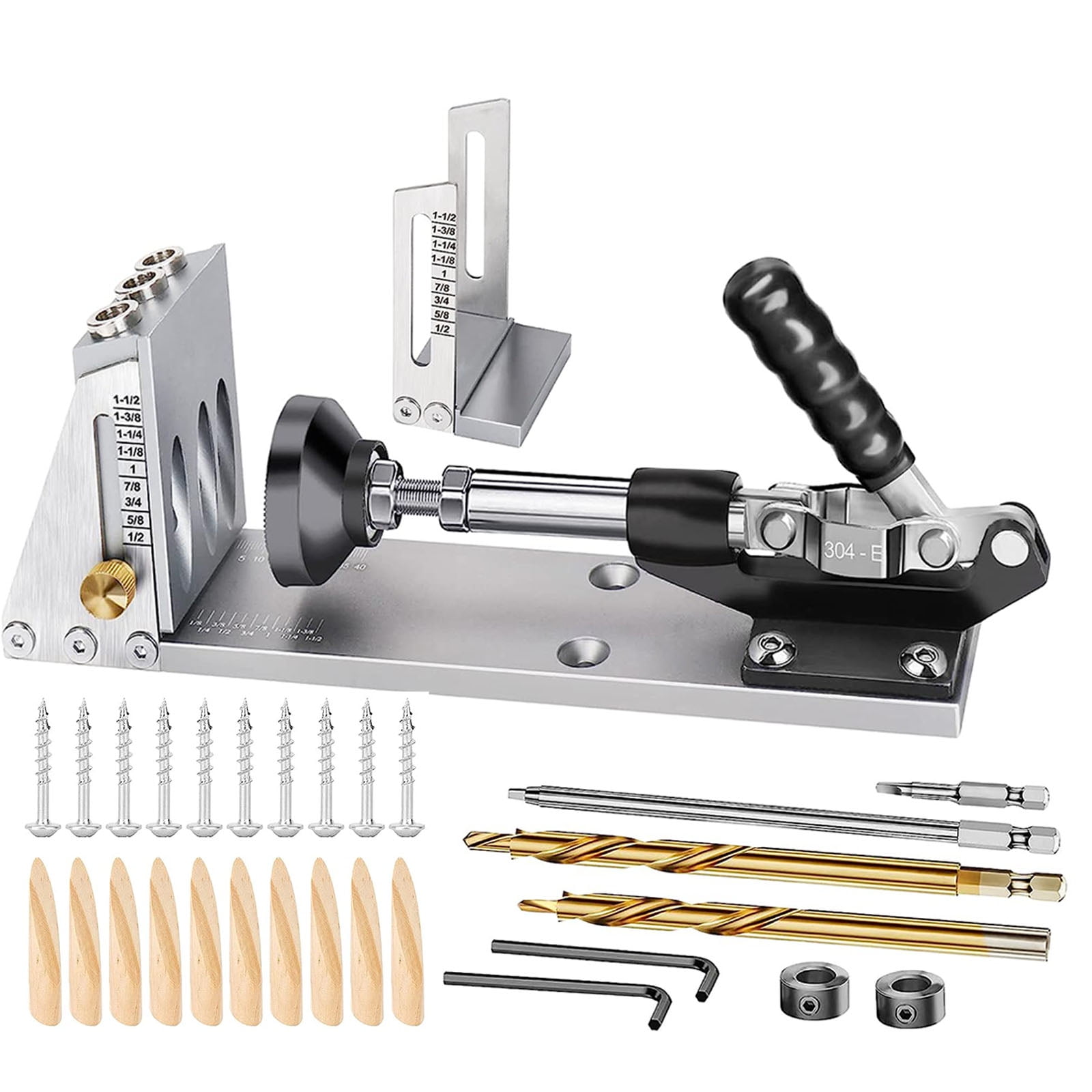 Pocket Hole Jig Kit, Professional and Upgraded All-Metal Pocket