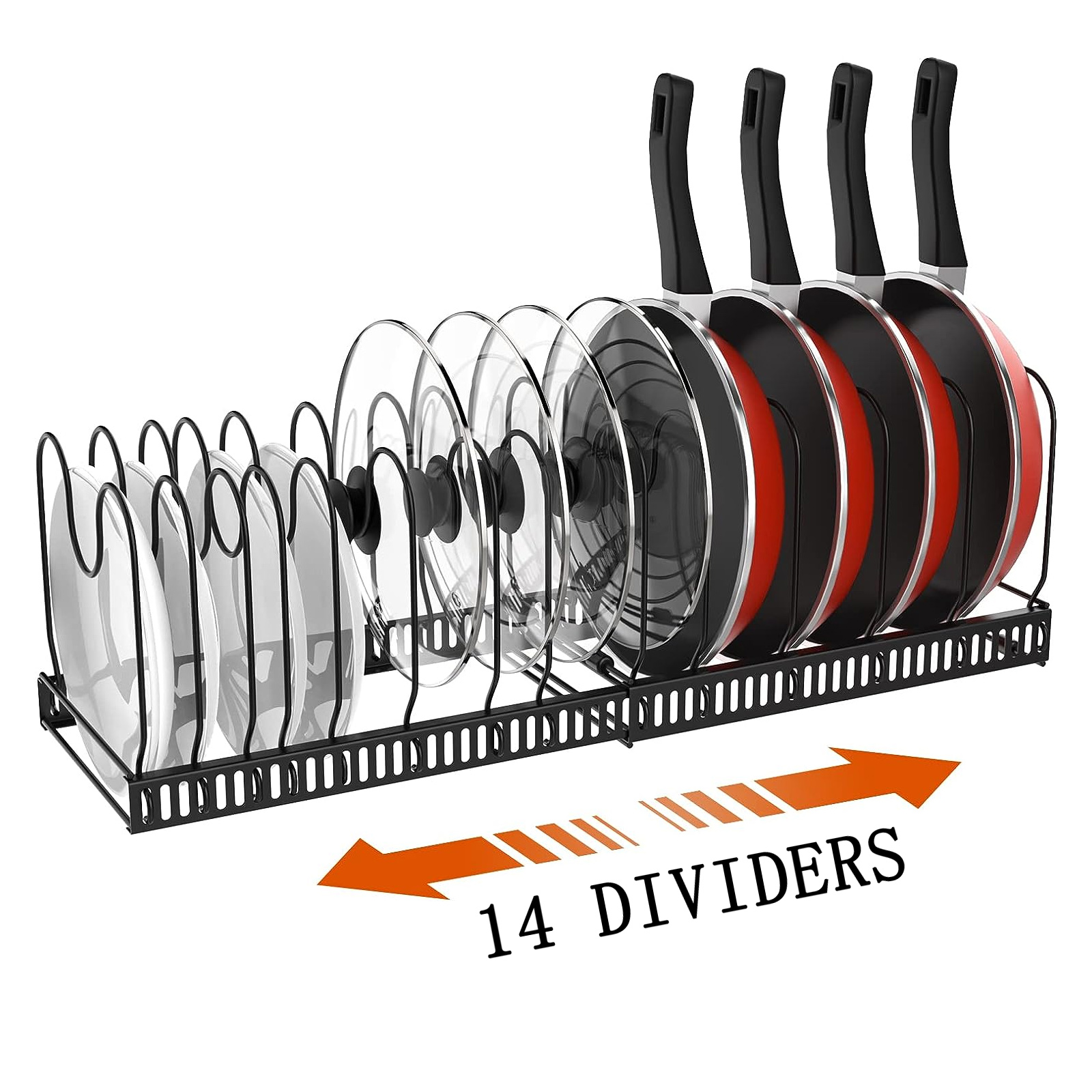 Puseky Pot and Pan Organizer Rack for Expandable Cutting