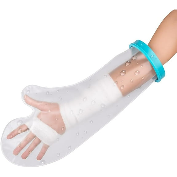 Puseky Waterproof Arm Cast Cover, Adult Waterproof Cast Cover Armfor Bath Wound Arm, Reusable Arm Cast Sleeve Shower Protector Covers, White