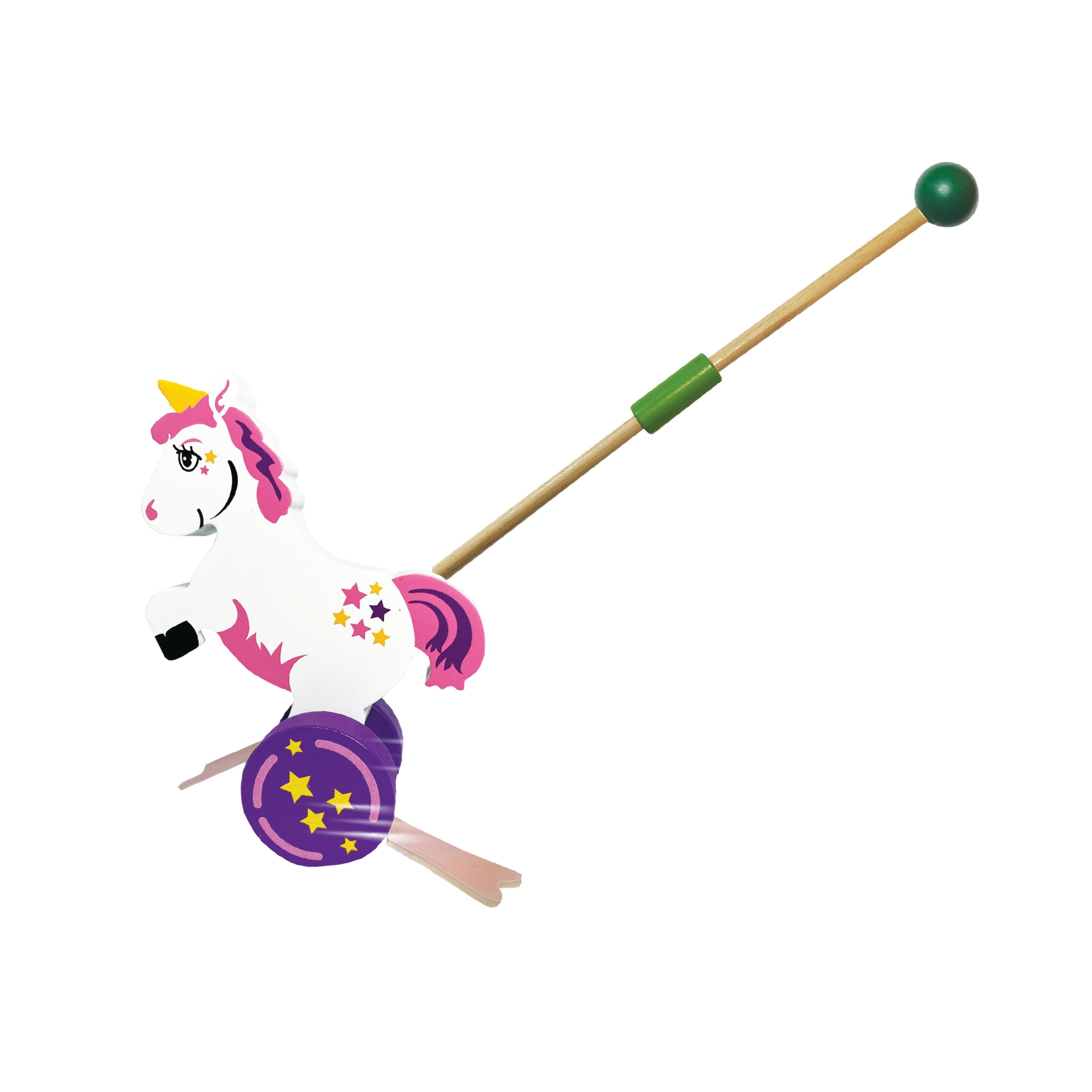 Push-A-Long Pets Unicorn by Deluxebase – Eco Wooden Push & Pull Toy for ...