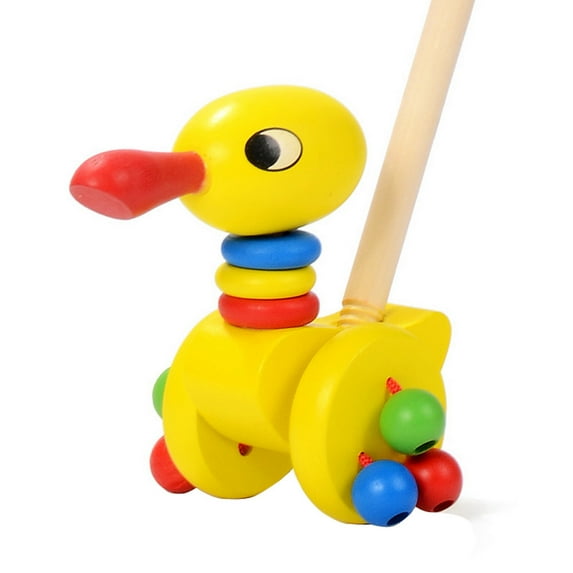 Push Along: Pony - Wooden Toy, Colorful Wheeled Character w/ Handle, Encourage First Steps 1+ E One Size