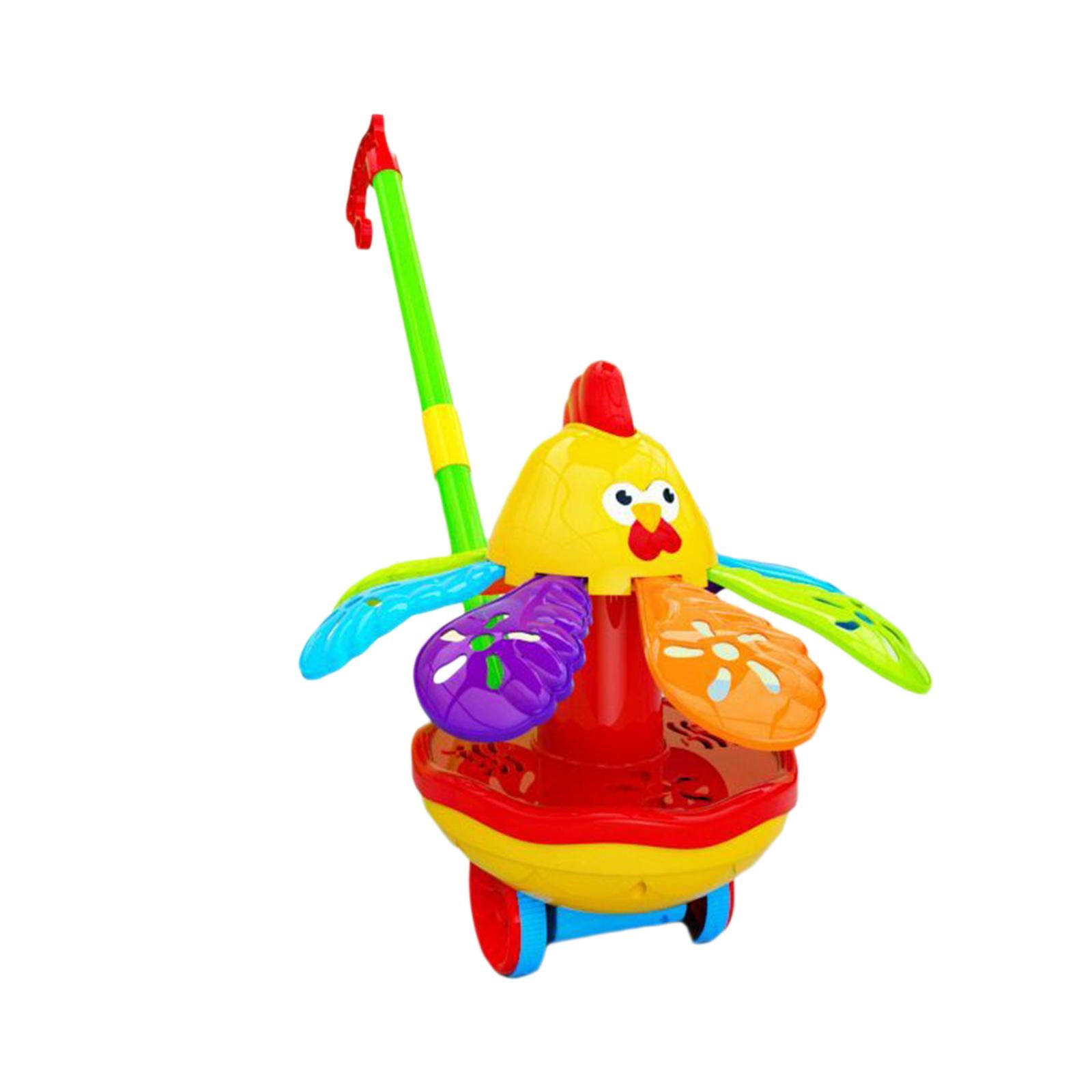 Push Along Walking Toy Push Animal Toy with Bell Durable Long Rod