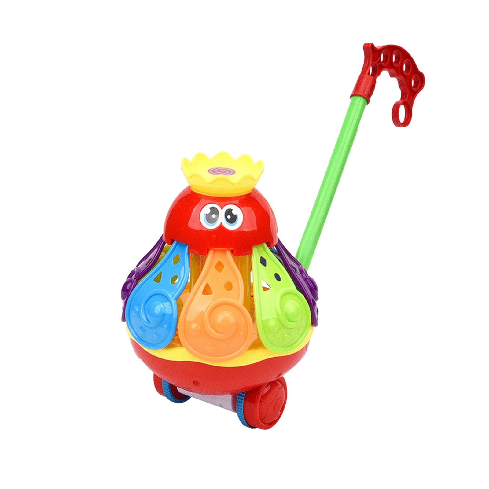 Push Along Walking Toy Push Animal Toy with Bell Durable Long Rod