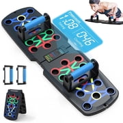 Push Up Board with Automatic Count, Portable Multi-Function Foldable 10 in 1 Push Up Bar, Push up Handles for Floor,Professional Push Up Strength Training Equipment with Timer