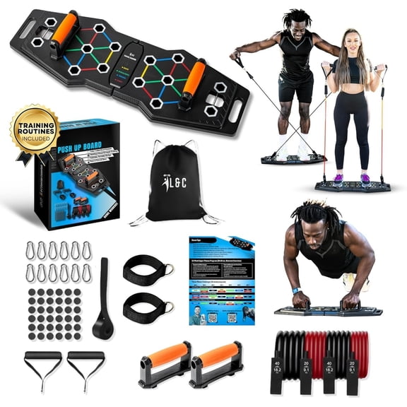 Push Up Board for Full Workout at - Portable, Joint Friendly, Fun & Motivating Workout Equipment with QR Code Guided Workouts - Ideal for Men, Women, Teens -