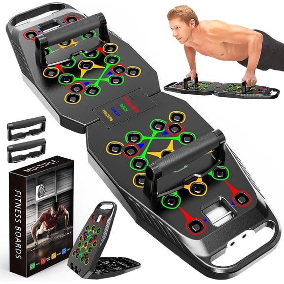 Push UP Board, Pilates Bar & Fitness Accessories, 25 in 1 Foldable Push up Bar at Gym, Workout Exercise Professional Push Up Strength Equipment for Man and Women