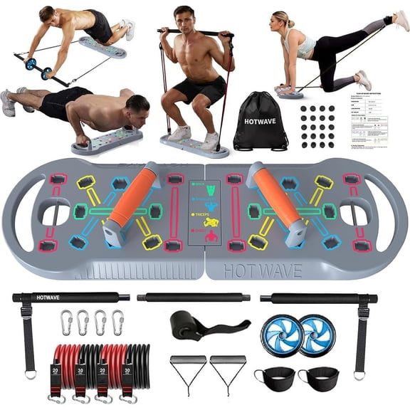 Push Up Board, Portable PushUp Board, Foldable 20 in 1 Push Up Bar | Multifunctional Pushup Handles for Floor, Professional Strength Training Equipment for Men and Women at Home Gym