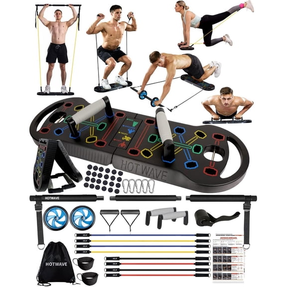 Push Up Board, Portable PushUp Board, Foldable 20 in 1 Push Up Bar | Multifunctional Pushup Handles for Floor, Professional Strength Training Equipment for Men and Women, Home Gym