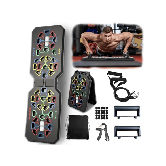 Push Up Board System for Home Gym, Multi-Functional Strength Training Equipment for Chest and Arm Workouts, Portable Professional Exercise Gear for Men and Women