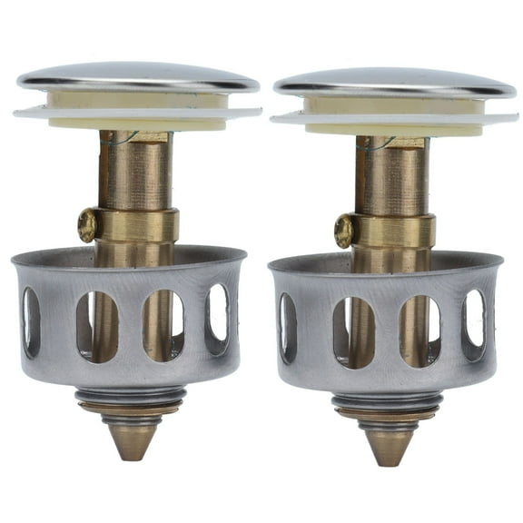 Push Bounce Core, 2Pcs Bounces Drain Filter Copper + Stainless Steel For Bathroom