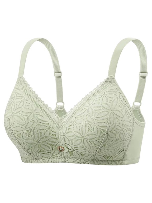 Push Up Bra, Audhol Women's Fashionable Casual Breathable Thin Underwear Small Breasts Gather Lace Bras with Side Breasts Seamless Bras for Women Mint Green 36