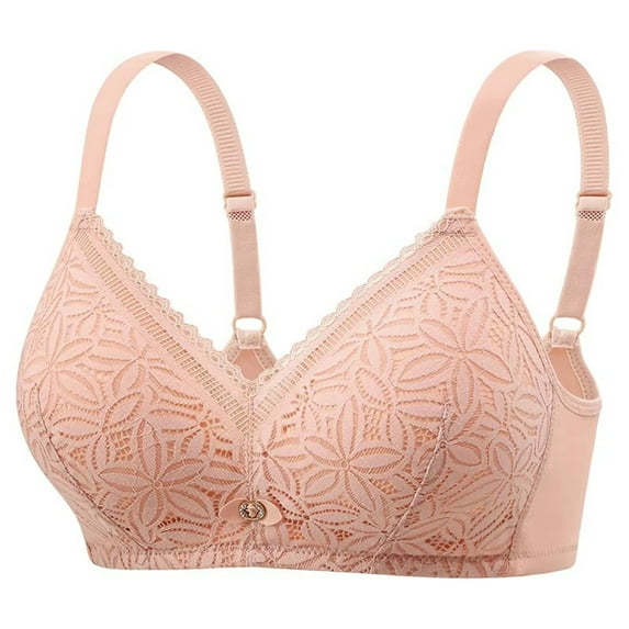Push Up Bra, Audhol Women's Fashionable Casual Breathable Thin Underwear Small Breasts Gather Lace Bras with Side Breasts Seamless Bras for Women Pink 36