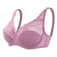 thumbnail image 1 of Push Up Bralettes for Women Solid Lace Lingerie Bras Plus Size Underwear Bralette Bras Comfortable Bra V-Neck Lace Bra Feature Hook and Eye Closure Balconette Bra Style Y-159 , Pink-a 4XL, 1 of 3