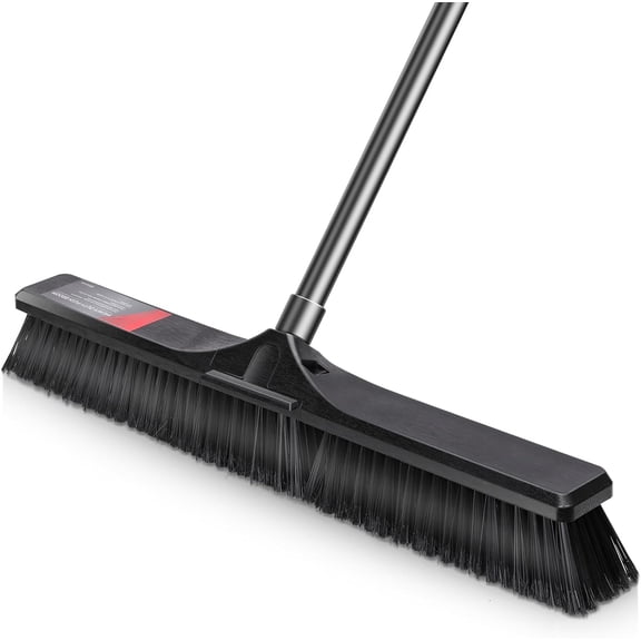 Push Broom Outdoor Heavy Duty, 24" with Stiff Bristles,Heavy Duty Garden Broom,Outdoor Sweeping for Garage Yard Patio Deck Concrete Wood Stone Floors Scrub and Cleaning