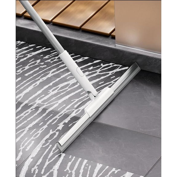Push Broom , Broom and Dustpan Set, Extended Telescopic Household Bathroom, Broom for Carpet, Kitchen and Bathroom(White)