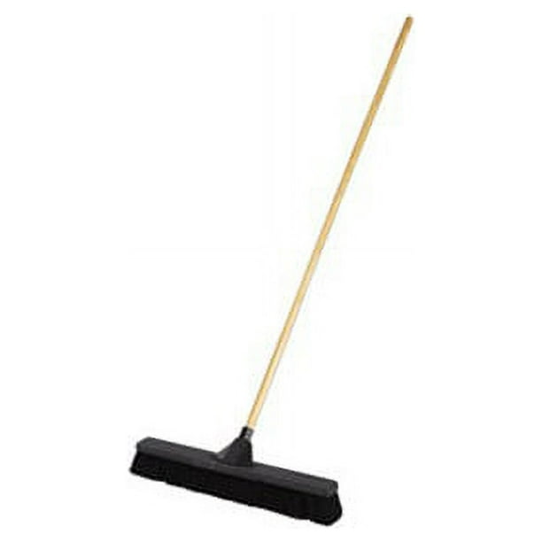 Push Brooms 24" Brush, Tampico Bristles, For Fine Debris, 62" Wood
