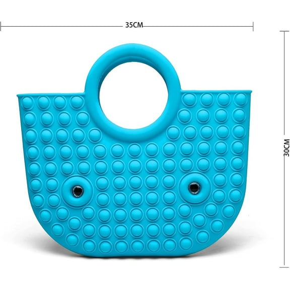 Push Bubble Handbag Pop Women Tote Bag Silicone Pressure Relieving Fidget Sensory Shoulder Handbag Purse Wallet for Adult Teens Girl