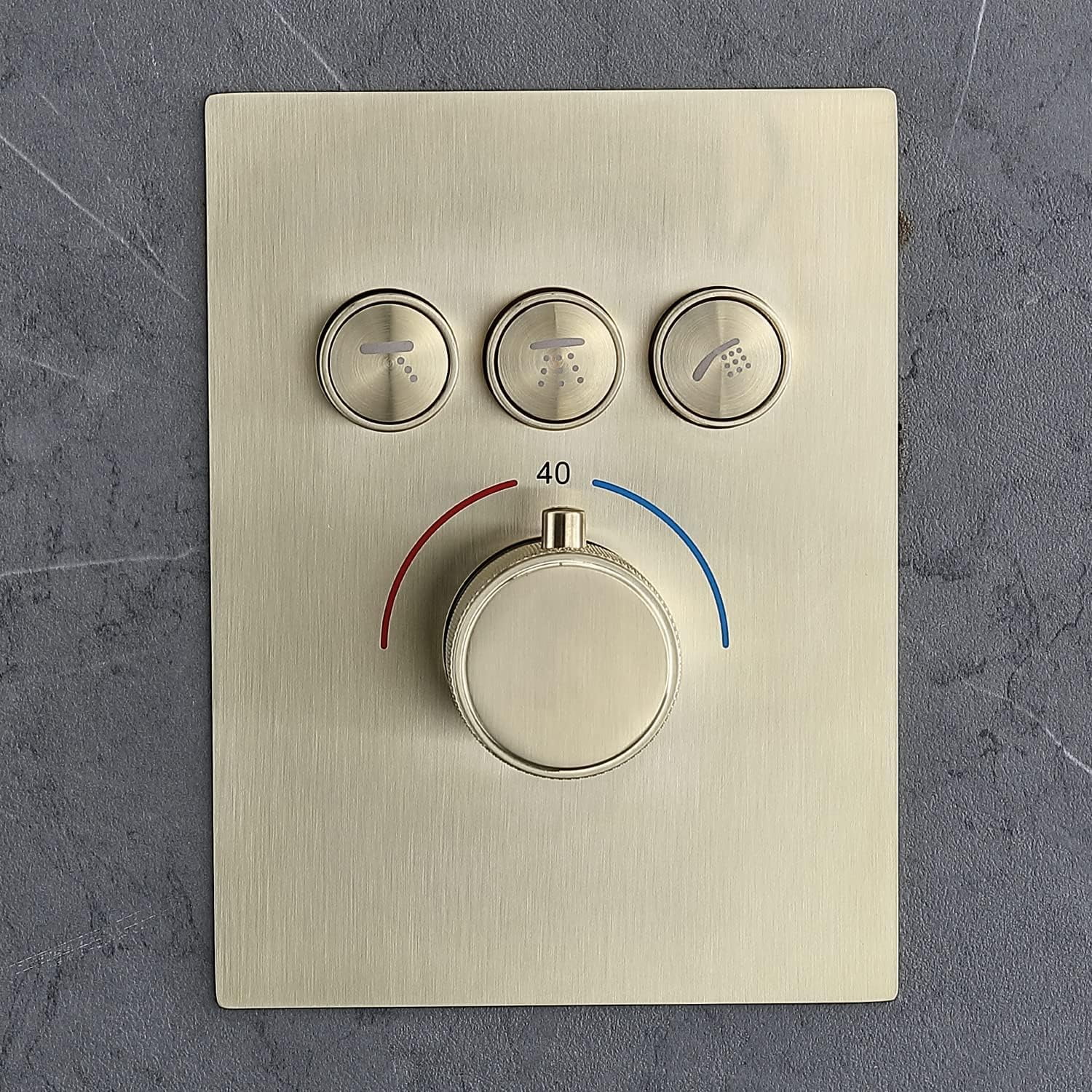 (Push-Button)3 Way Shower Diverter Valve, Modern Bathroom Concealed ...