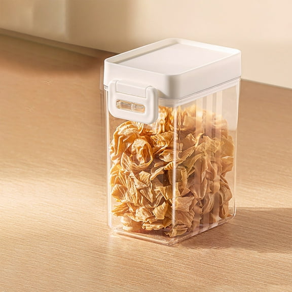 Push-Button Airtight Container, Plastic Food Storage Dispenser for Dry Goods, Push-Top Jar for Grain Storage, Practical Food Organization Solution