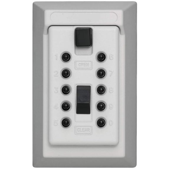 Push Button Combination Permanent Key Lock Box, 5-Key, White