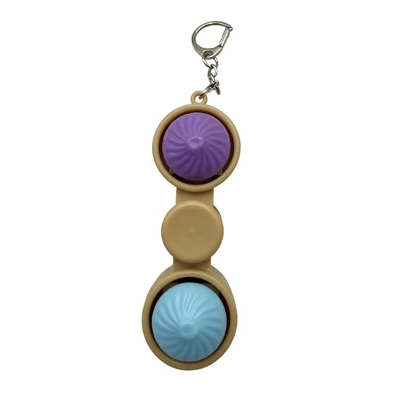 Push Button Decompression Toys Keychain, Single Dumplings Style Portable Stress Relief Handheld Fidget Clicker for Adults Teens Relax (with Lights)