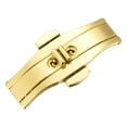 thumbnail image 1 of Push Button Folding Deployment Clasp Quick Release 21mm Buckle Width Steel Watch Band Extender Gold Tone, 1 of 5