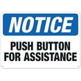 thumbnail image 1 of Push Button For Assistance Sign,Facility Safety Signs Metal Tin Sign 8x12 Inch Clear Warning for Home & Busines, 1 of 4