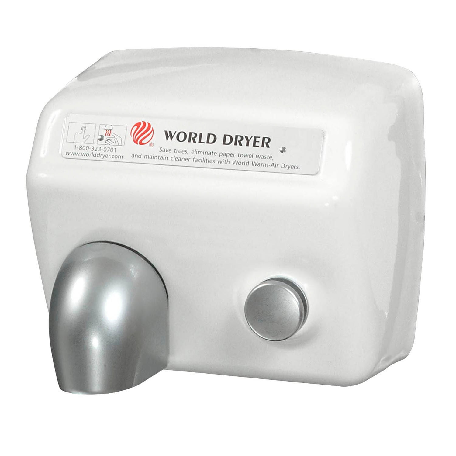 Push Button Hand Dryer, 115V, 20A, 2300W