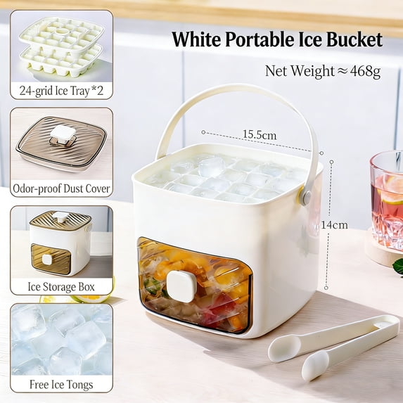 Push Button Ice Cube Tray with Lid and Storage Container, Easy Release ...