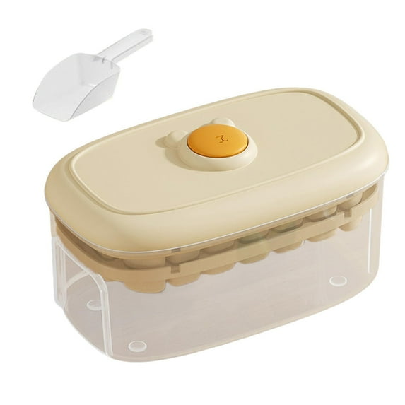 Push Button Ice Tray Set Stackable Freezers Container Holds 28 or 56 Cubes Cocktails Coffee Leak proof Kitchen Tool