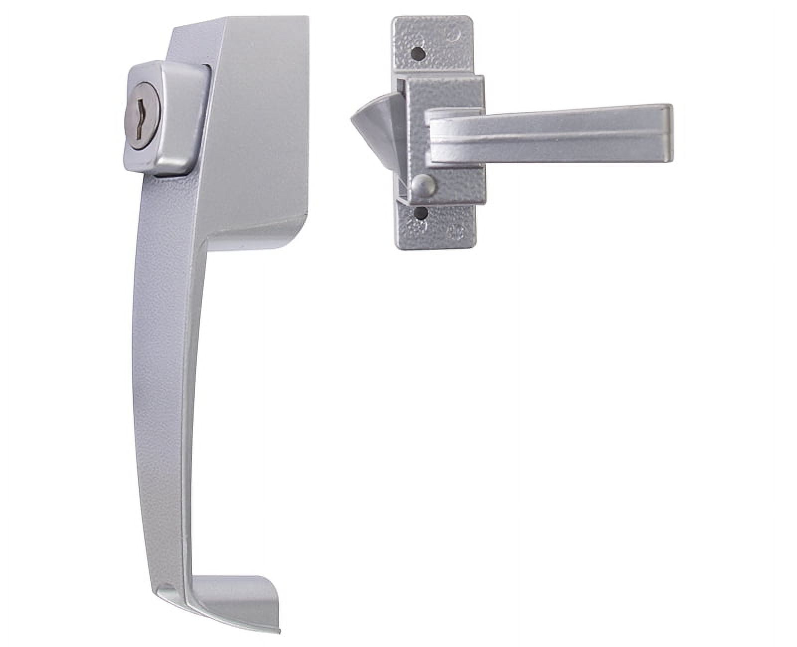 Push Button Screen Door Latch With Key Cylinder And 112" Hole Spacing