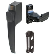Push Button Screen or Storm Door Latch, Black, Pack of 1