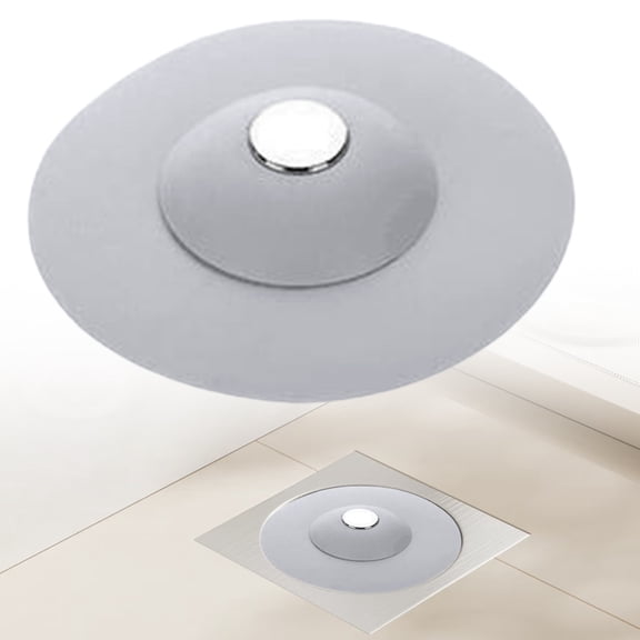 Push Button Sink Stopper - Kitchen Sink Drain Plug Strainer - Pop Up Sink Cover - Gray