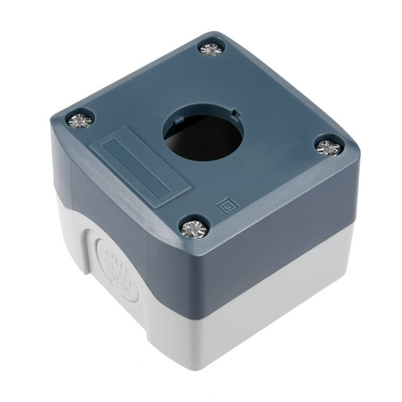 Push Button Switch Control Station Box 22mm 1 Button Hole Gray and White
