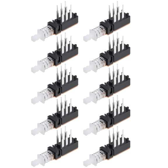Push Button Switch, DPDT 6 Pin 1 Position Self-Locking 10pcs