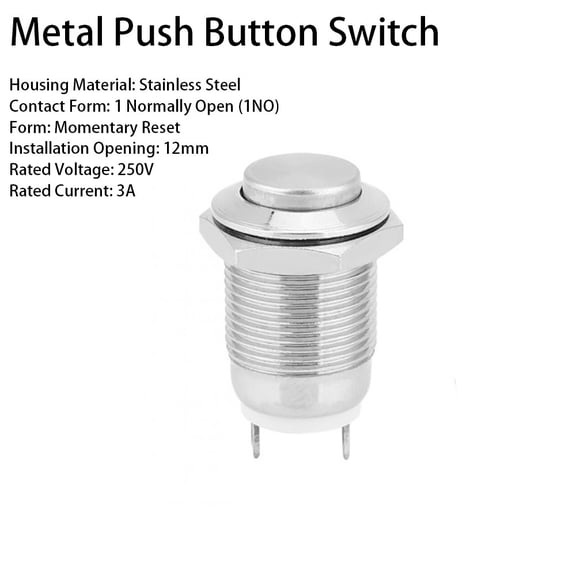 Push Button Switch MIni Momentary Power Push Reset Round Switch Waterproof