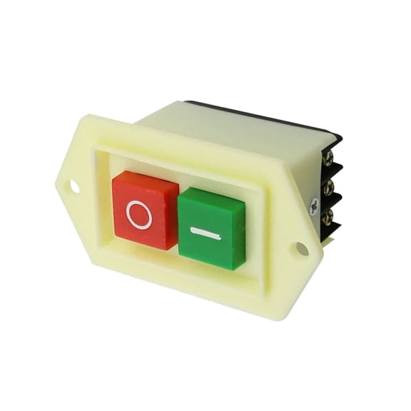 Push Button Switches Latching 3 Phase On/Offs Starts Stop Switches for Table Drill GrinderCutting Machine 10A AC380V