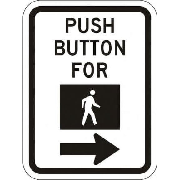 Push Button For Walk Signal Sign Regulatory Traffic Signs Metal Sign Tin Sign 12x16 Inch - Caution Safety Warning Security Signs Indoor & Outdoor Signs for Home, Office, Work