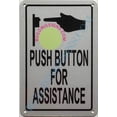 thumbnail image 1 of Push Button for Assistance Sign (Reflective !!!,Aluminium-Rust Free,White, Size 4x6) (ref-2201), 1 of 5