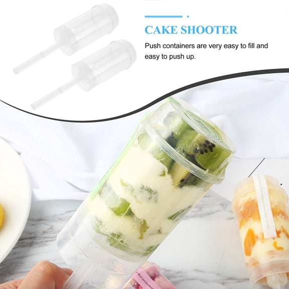 Clispeed Transparent PP Push Cake Containers for Storage Easy to Use 25Pcs