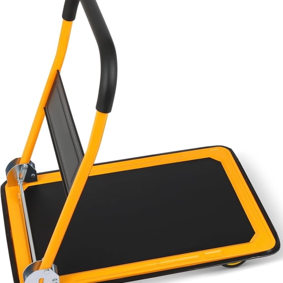 Push Cart Dolly, 330 LBS Foldable Moving Platform Hand Truck Easy Storage, 360 Degree Swivel Wheels Flat Bed Cart