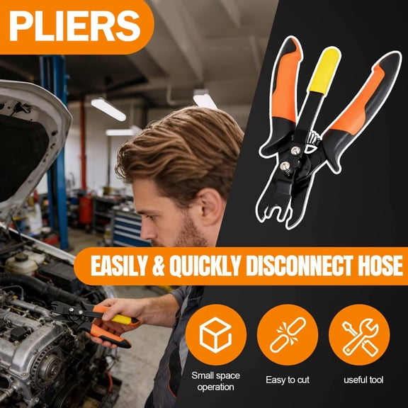 Push Connect Fitting Disconnect Pliers 8 Inch Quick Disconnect Tool for Automotive and Plumbing Brass Fittings Black Orange One Pack